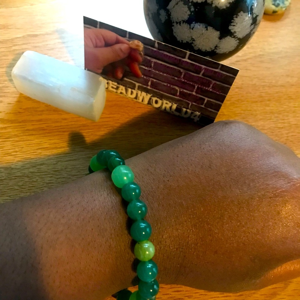 Handmade unisex green aventurine bracelet